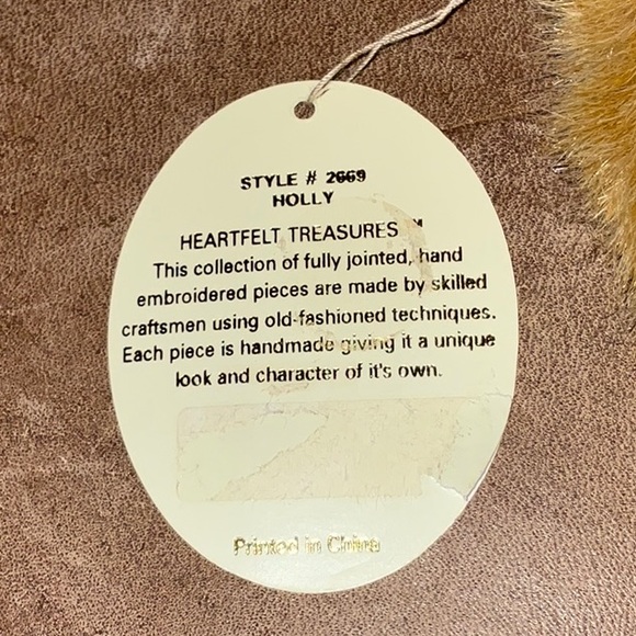 Jerry Elsner Heartfelt Treasures Bear Holly Vintage - Picture 11 of 13